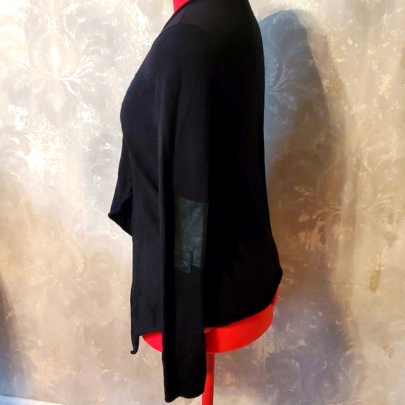 Zadig & Voltaire Daphnee wool cashmere leather patch cardigan - Picture 2 of 12
